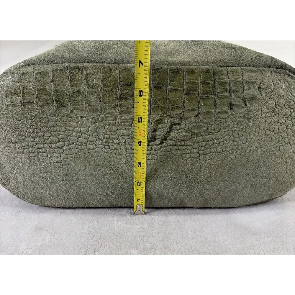 Borse In Pelle Made In Italy Genuine Leather Slouchy Shopper Shoulder Bag Green